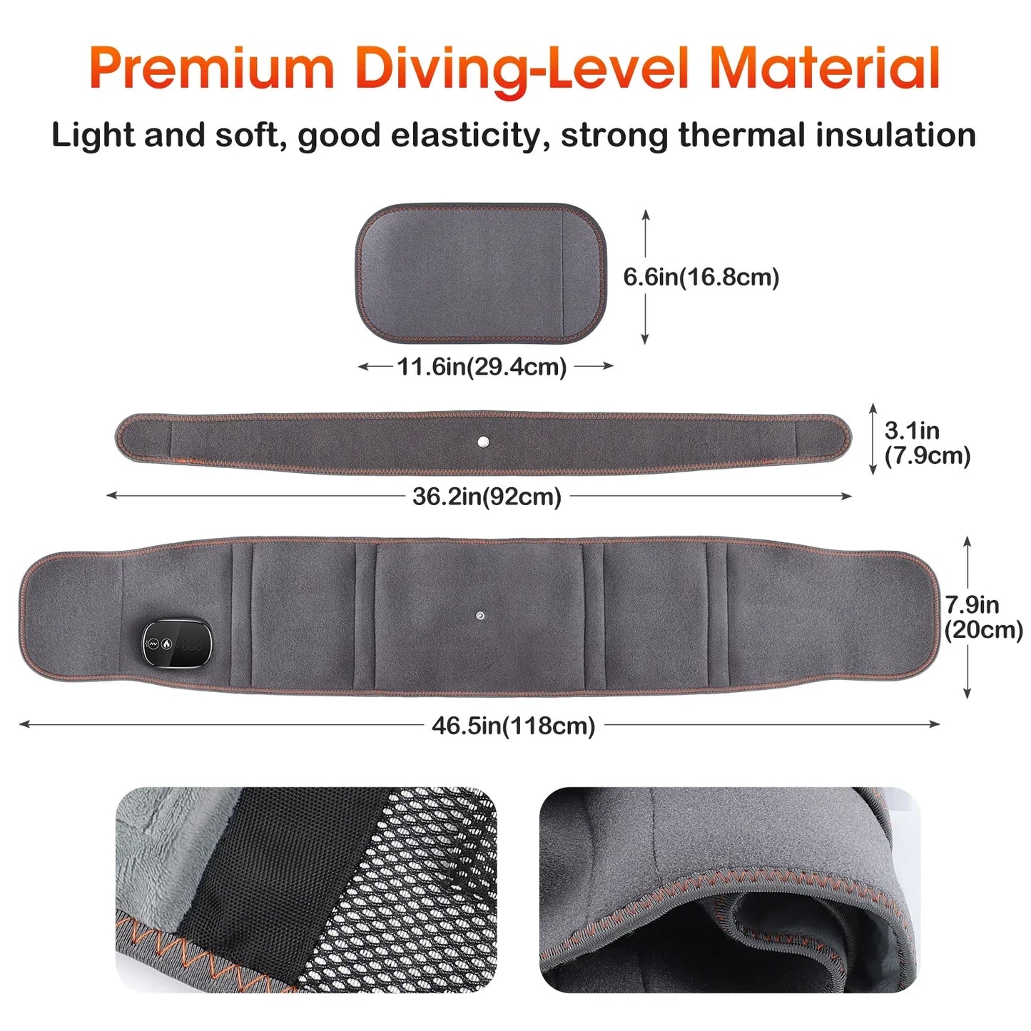 Okayso Electric Heating Belt Waist Massager Vibration Red Light Hot Compress Physiotherapy Lumbar Back Pain Relief Massage Tools
