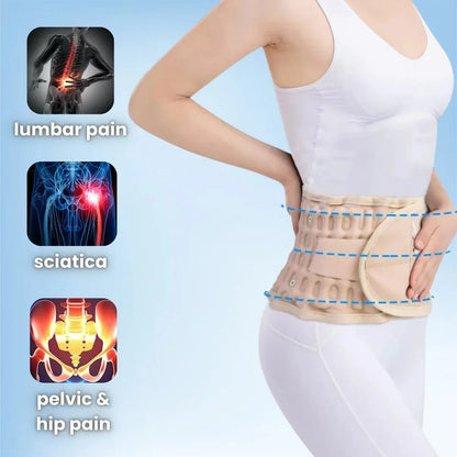 Okayso Back Decompression Lumbar Support Belt Waist Air Traction Brace Spinal Back Relief Belt Backache Pain Release Massager