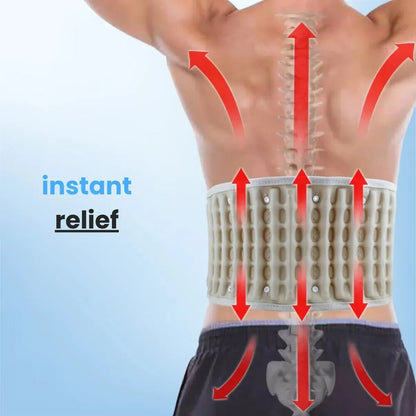 Okayso Back Decompression Lumbar Support Belt Waist Air Traction Brace Spinal Back Relief Belt Backache Pain Release Massager