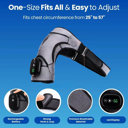 Okayso Electric Shoulder Protection Heated Vibration Massager for Arthritis Joint Pain Thermal Wrap Relief Shoulder Massager