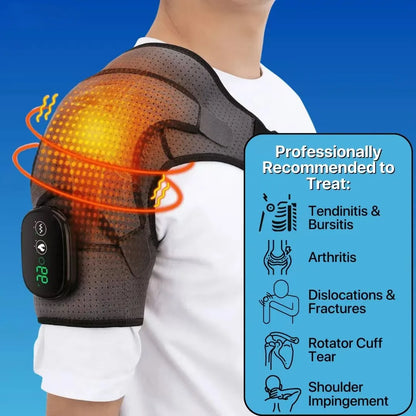 Okayso Electric Shoulder Protection Heated Vibration Massager for Arthritis Joint Pain Thermal Wrap Relief Shoulder Massager