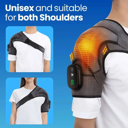 Okayso Electric Shoulder Protection Heated Vibration Massager for Arthritis Joint Pain Thermal Wrap Relief Shoulder Massager