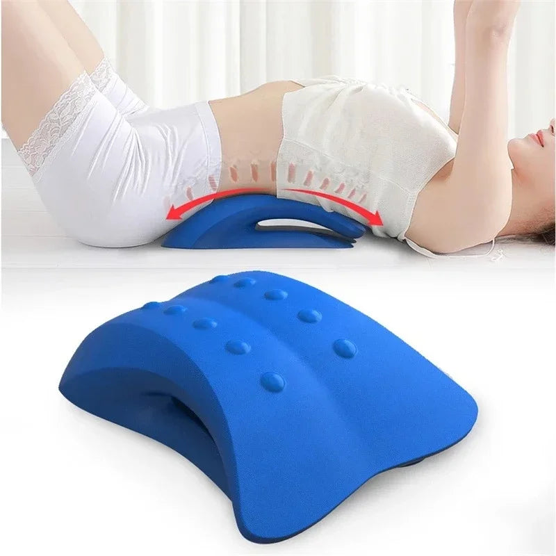 PurenLatex Lumbar Retractor Pillow PU Neck Tration Pillow Gravity Stretch Cervical Vertebra Massage Spots Orthopedic Pillow