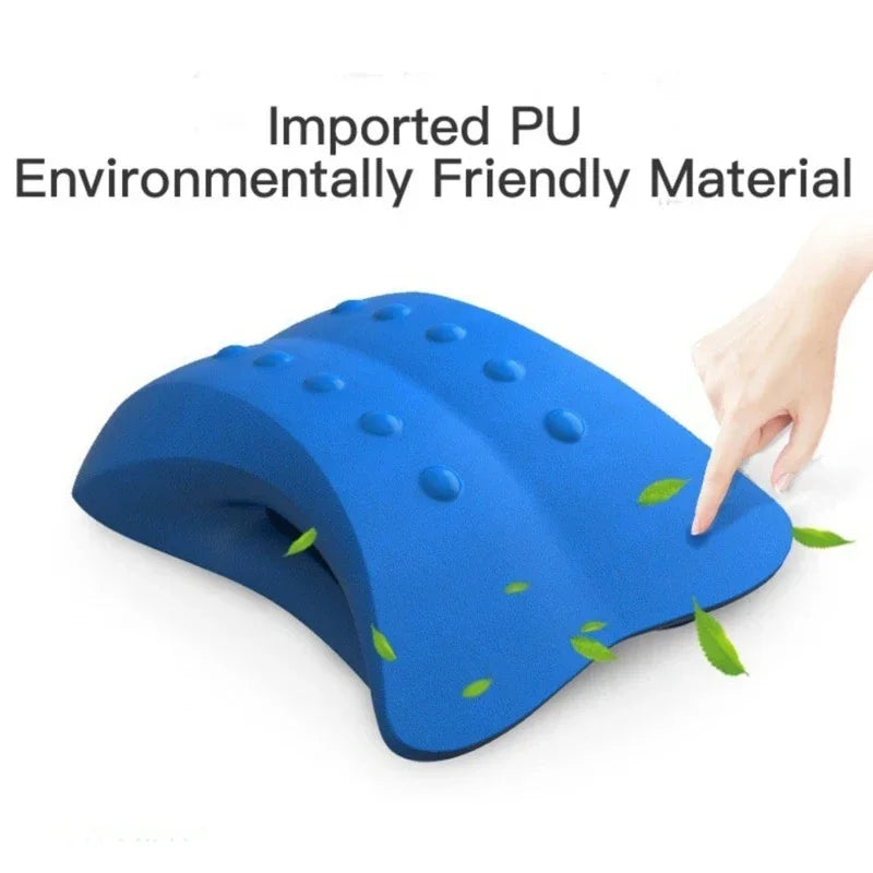 PurenLatex Lumbar Retractor Pillow PU Neck Tration Pillow Gravity Stretch Cervical Vertebra Massage Spots Orthopedic Pillow