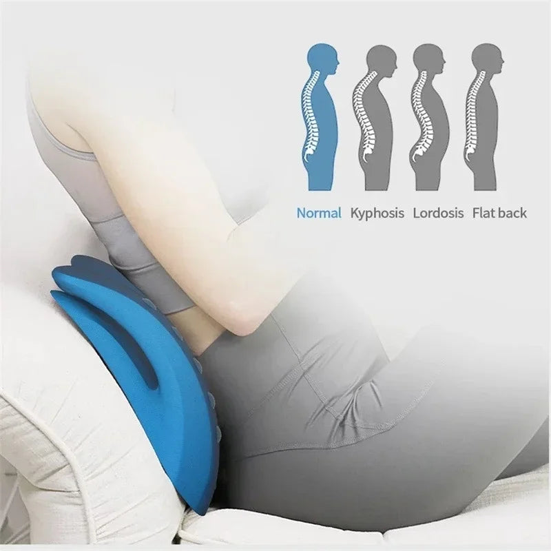 PurenLatex Lumbar Retractor Pillow PU Neck Tration Pillow Gravity Stretch Cervical Vertebra Massage Spots Orthopedic Pillow