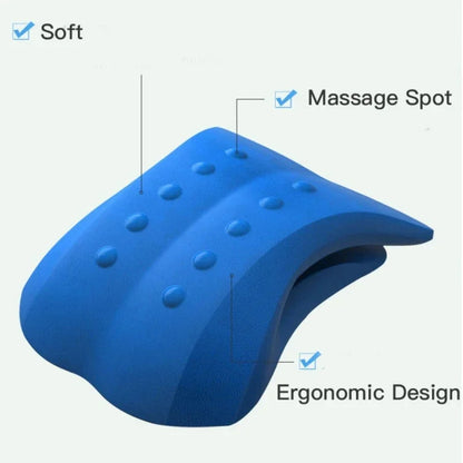 PurenLatex Lumbar Retractor Pillow PU Neck Tration Pillow Gravity Stretch Cervical Vertebra Massage Spots Orthopedic Pillow